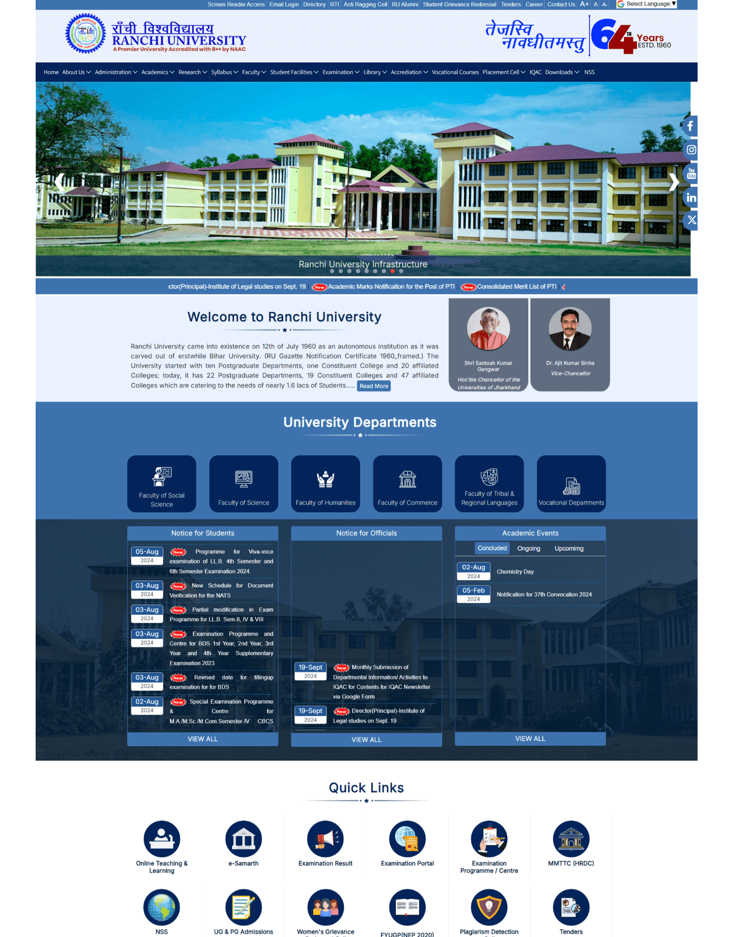 Universtiy Website